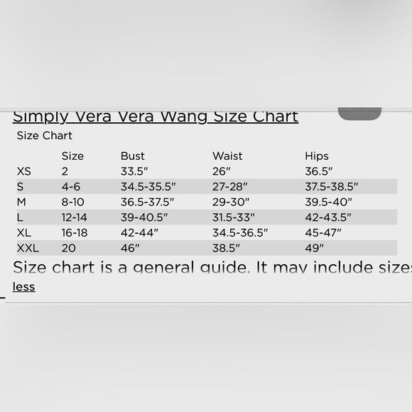 Simply Vera Vera Wang Dress~Size XL - Picture 5 of 9